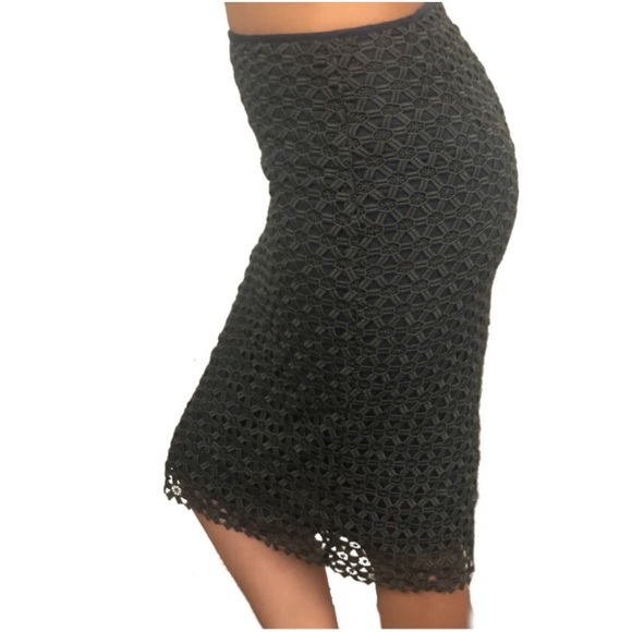 ALLSAINT Green Eyelet Lined  Pencil Skirt Size 2 - Picture 2 of 4